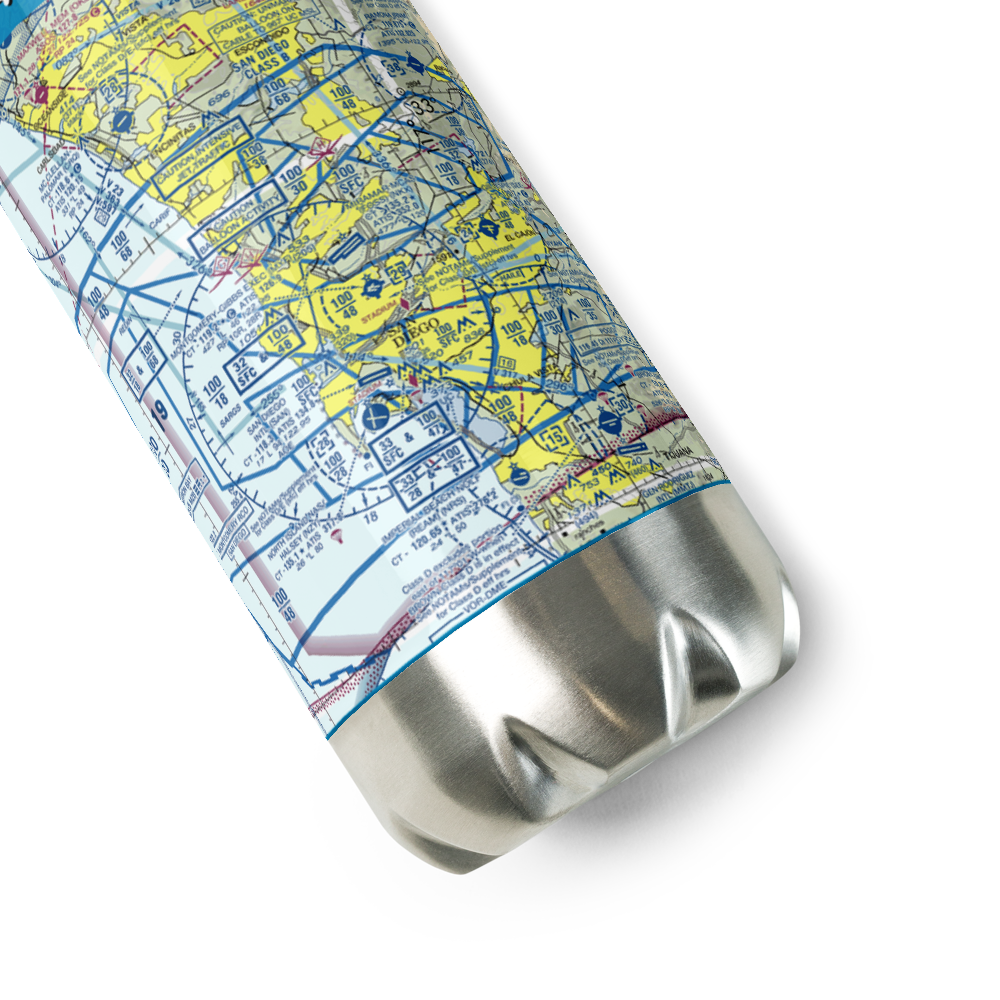 Montgomery-Gibbs Executive Airport (MYF) VFR Sectional Water Bottle 