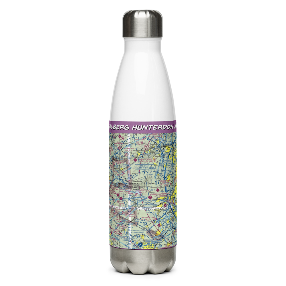 Solberg Hunterdon Airport (N51) VFR Sectional Water Bottle 