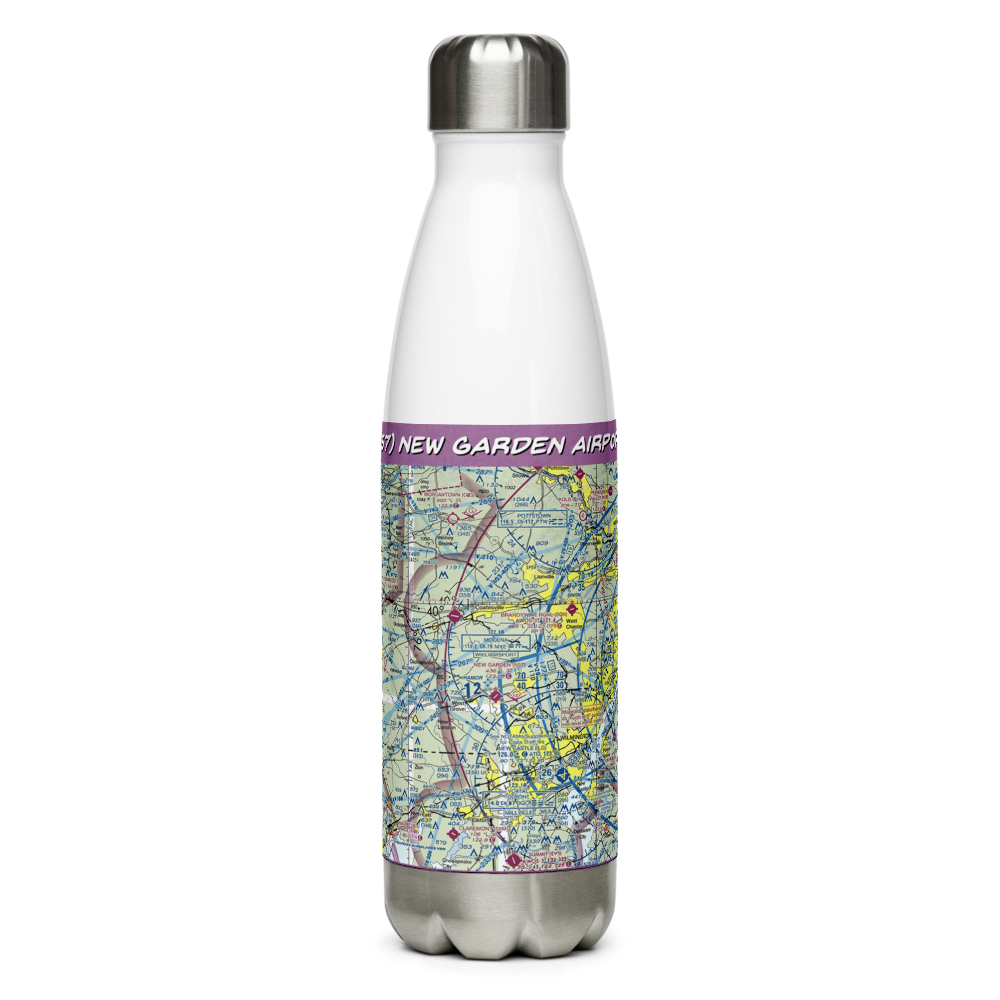 New Garden Airport (N57) VFR Sectional Water Bottle 