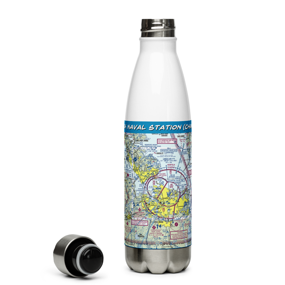 Norfolk Naval Station (Chambers Field) (NGU) VFR Sectional Water Bottle 