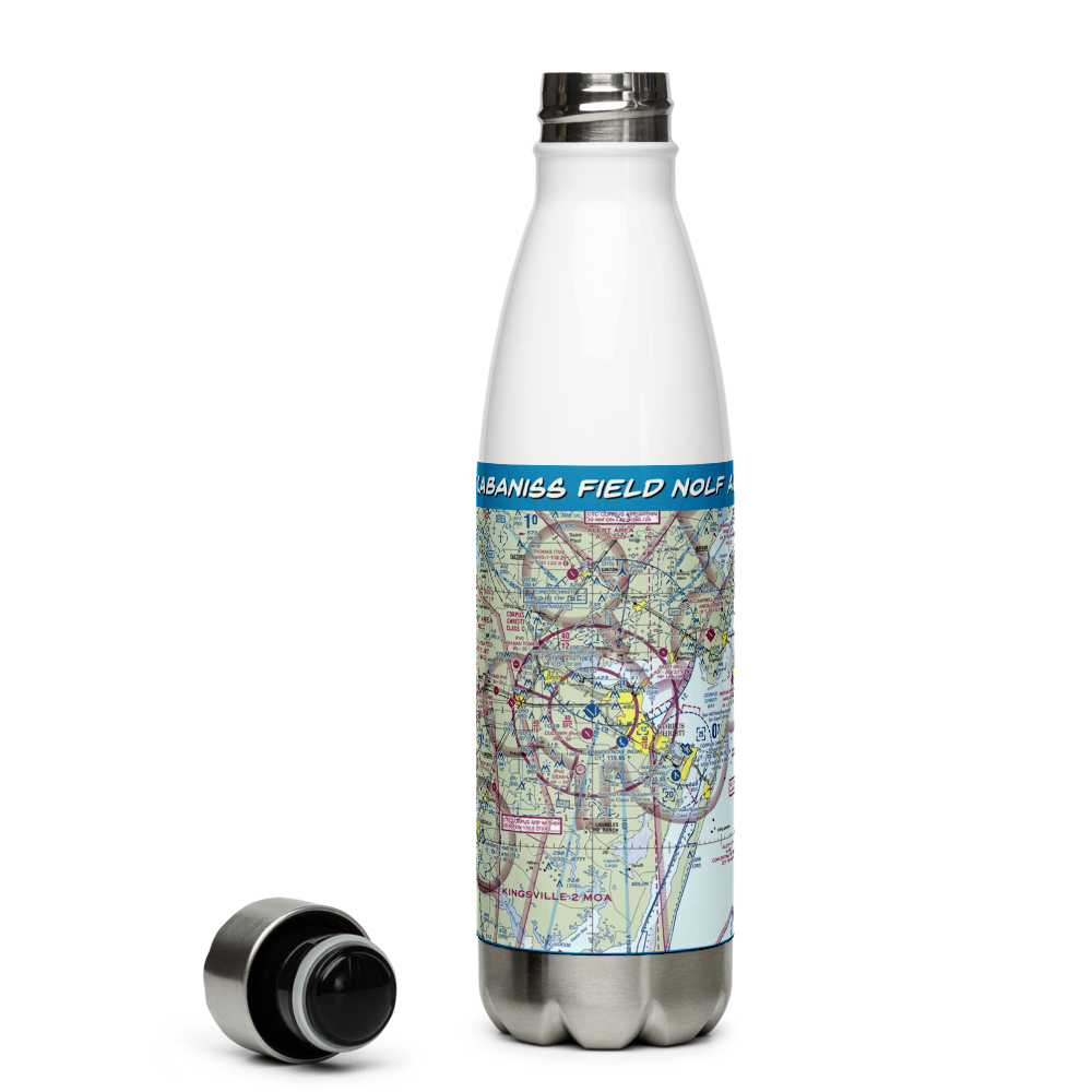 Cabaniss Field Nolf Airport (NGW) VFR Sectional Water Bottle 