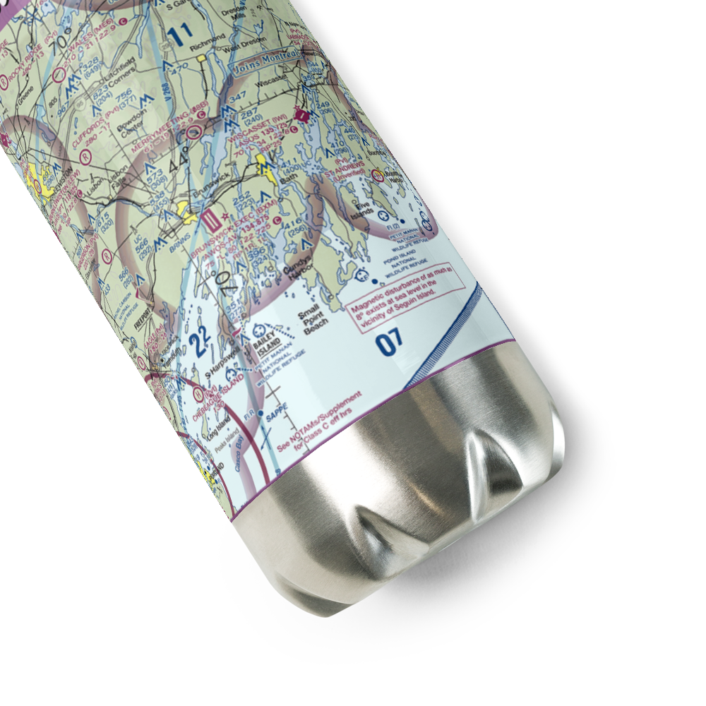 Brunswick Executive Airport (BXM) VFR Sectional Water Bottle 