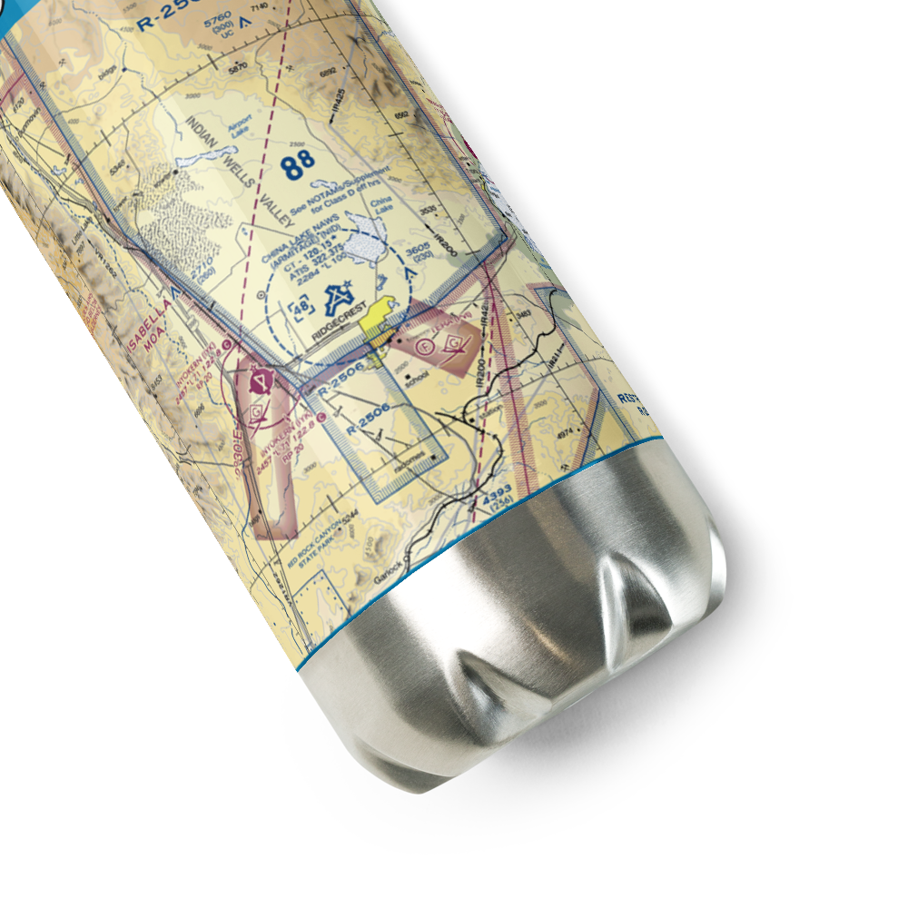 China Lake Naws (Armitage Field) Airport (NID) VFR Sectional Water Bottle 