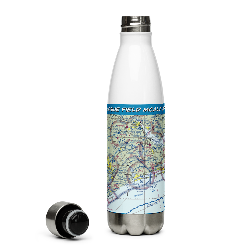Bogue Field Mcalf Airport (NJM) VFR Sectional Water Bottle 
