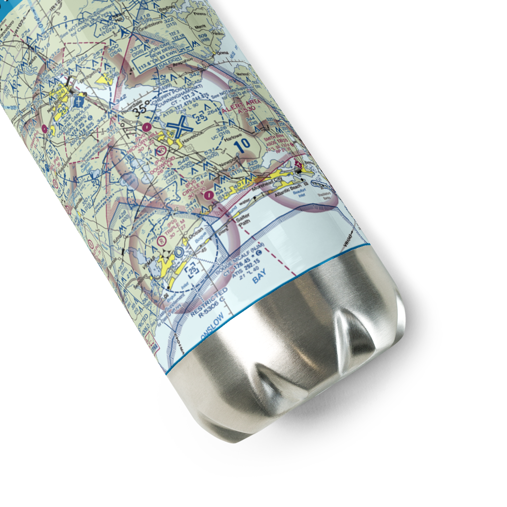 Cherry Point MCAS /Cunningham Field/ (NKT) VFR Sectional Water Bottle 