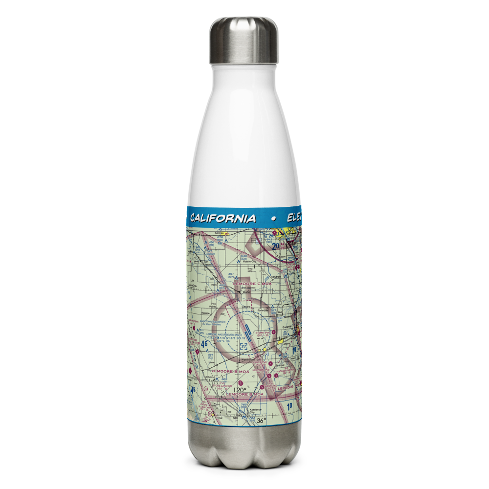 Lemoore Naval Air Station (Reeves Field) Airport (NLC) VFR Sectional Water Bottle 