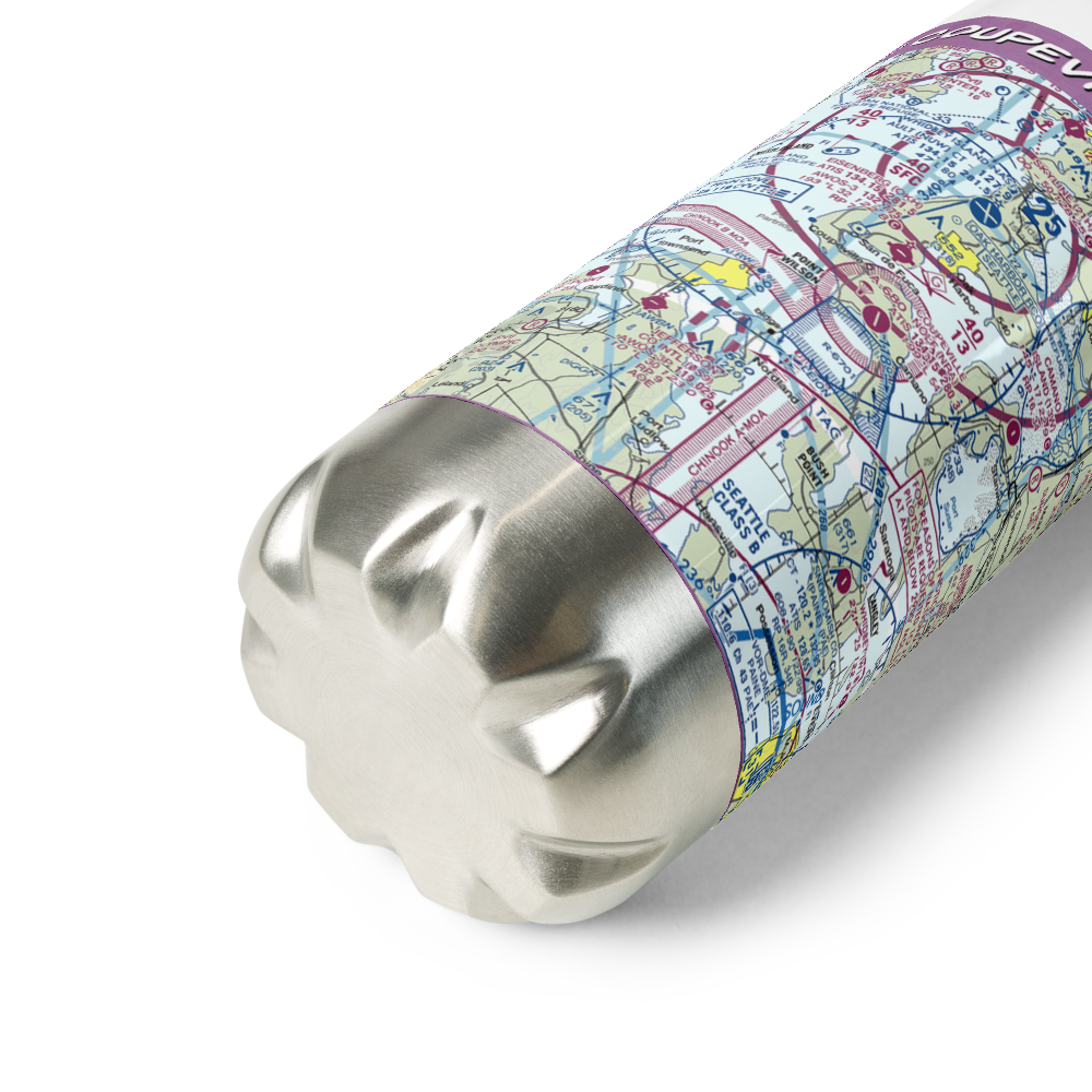 Coupeville Nolf Airport (NRA) VFR Sectional Water Bottle 