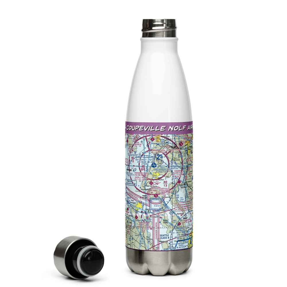 Coupeville Nolf Airport (NRA) VFR Sectional Water Bottle 