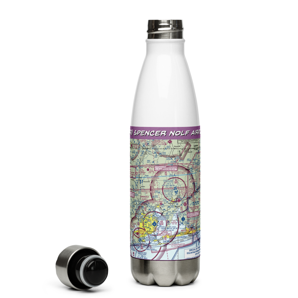 Spencer Nolf Airport (NRQ) VFR Sectional Water Bottle 