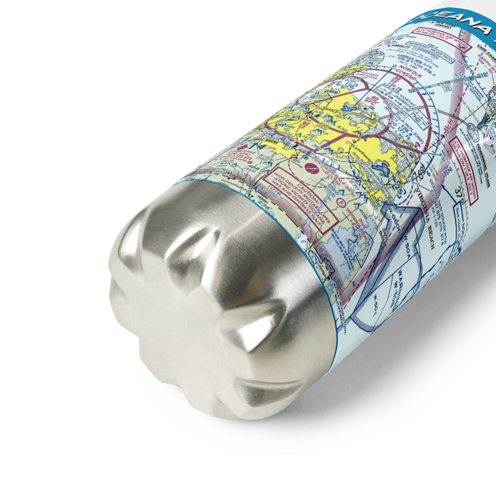 Oceana Naval Air Station (NTU) VFR Sectional Water Bottle 
