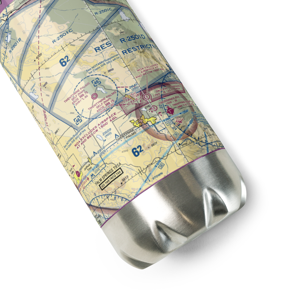 Twentynine Palms (Self) Airport (NXP) VFR Sectional Water Bottle 