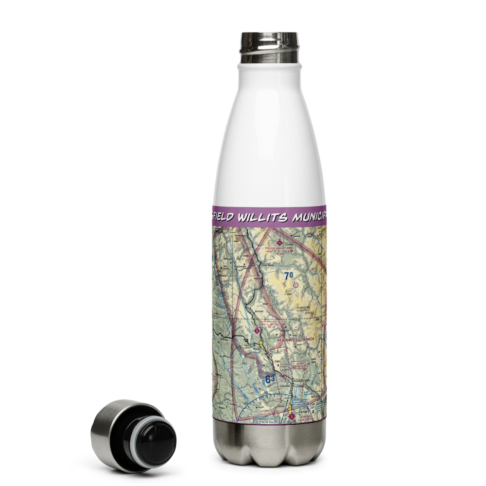 Ells Field Willits Municipal Airport (O28) VFR Sectional Water Bottle 