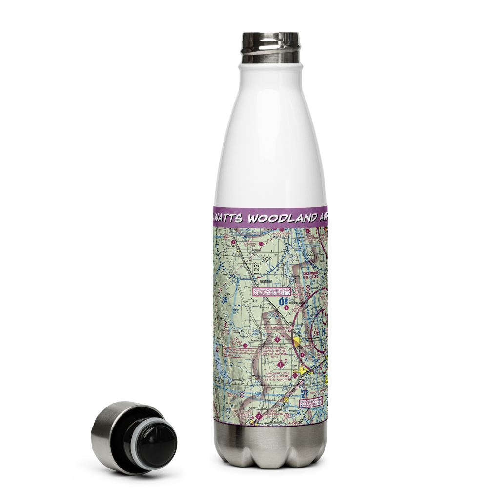 Watts Woodland Airport (O41) VFR Sectional Water Bottle 