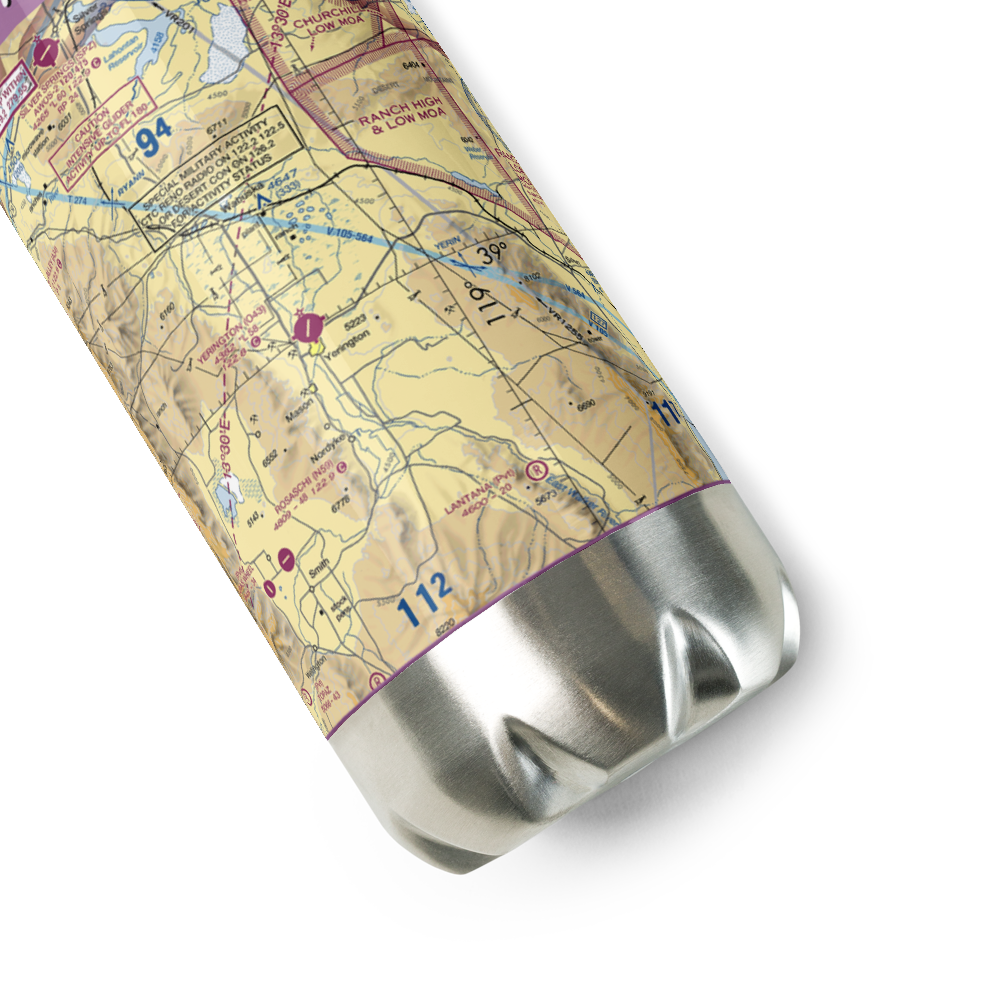 Yerington Municipal Airport (O43) VFR Sectional Water Bottle 