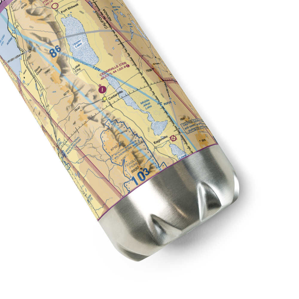 Cedarville Airport (O59) VFR Sectional Water Bottle 