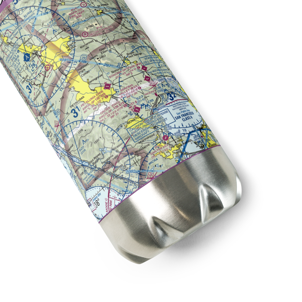 Petaluma Municipal Airport (O69) VFR Sectional Water Bottle 
