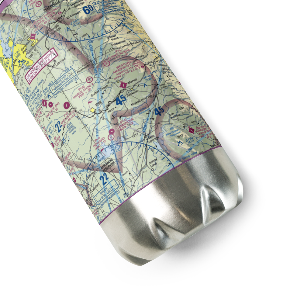 Westover Field Amador County Airport (JAQ) VFR Sectional Water Bottle 