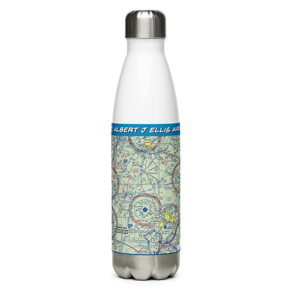 Albert J Ellis Airport (OAJ) VFR Sectional Water Bottle 