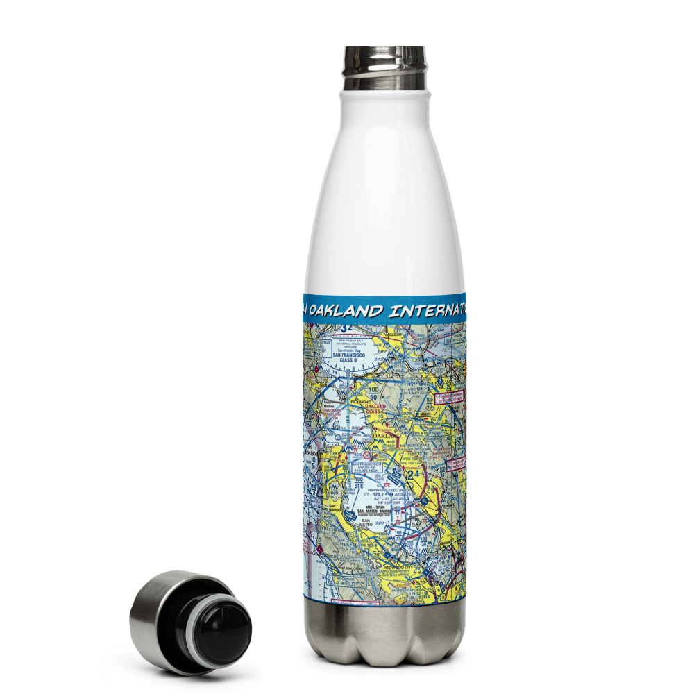 Metropolitan Oakland International Airport (OAK) VFR Sectional Water Bottle 