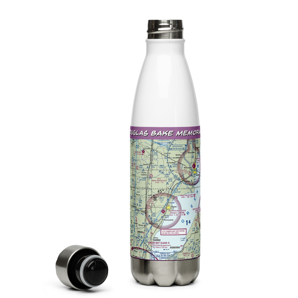 J. Douglas Bake Memorial Airport (OCQ) VFR Sectional Water Bottle 