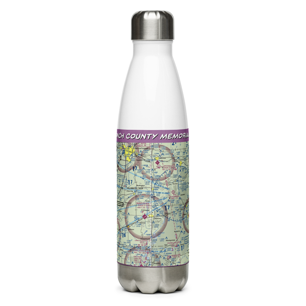 Branch County Memorial Airport (OEB) VFR Sectional Water Bottle 