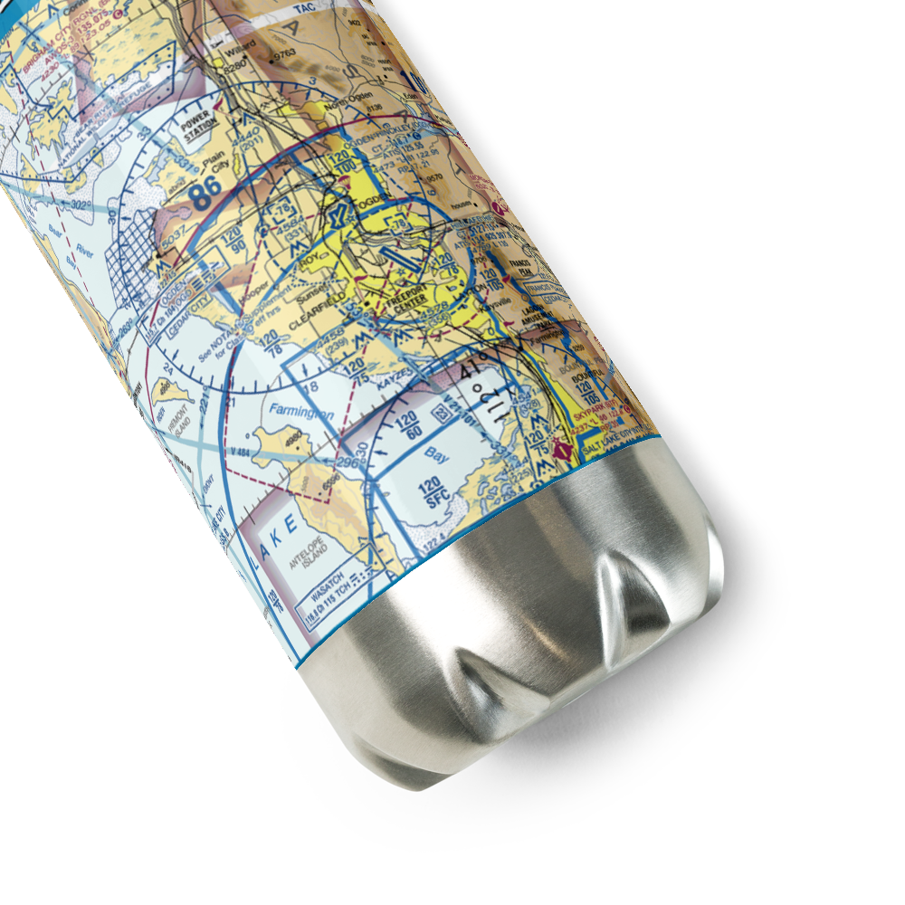 Ogden Hinckley Airport (OGD) VFR Sectional Water Bottle 