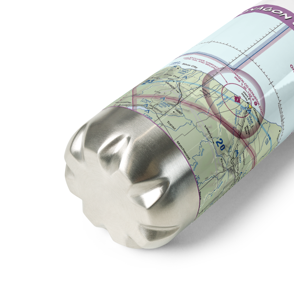 Ontonagon County Schuster Field (OGM) VFR Sectional Water Bottle 