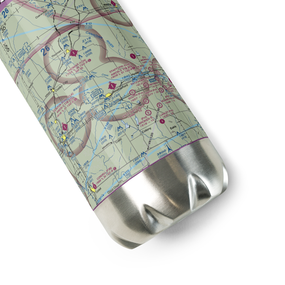 Thomas P Stafford Airport (OJA) VFR Sectional Water Bottle 