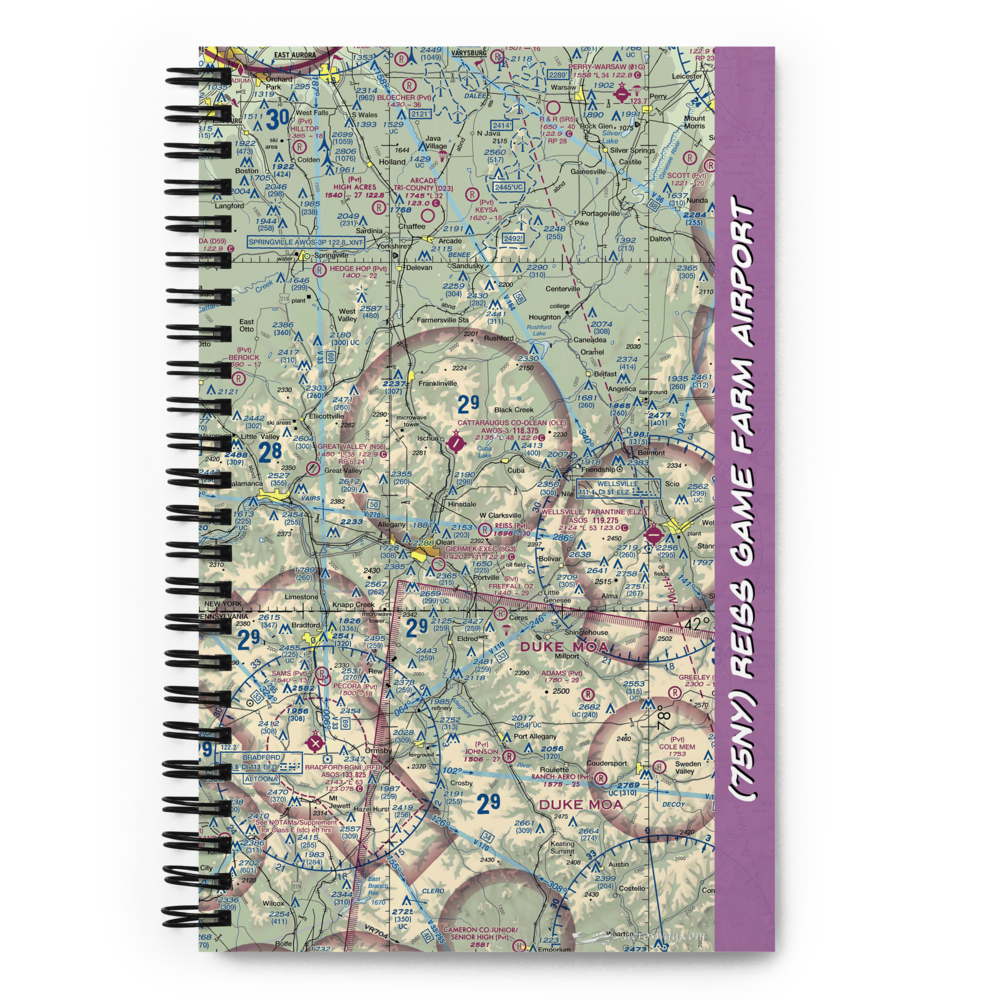 Reiss Game Farm Airport (75NY) VFR Sectional Notebook 