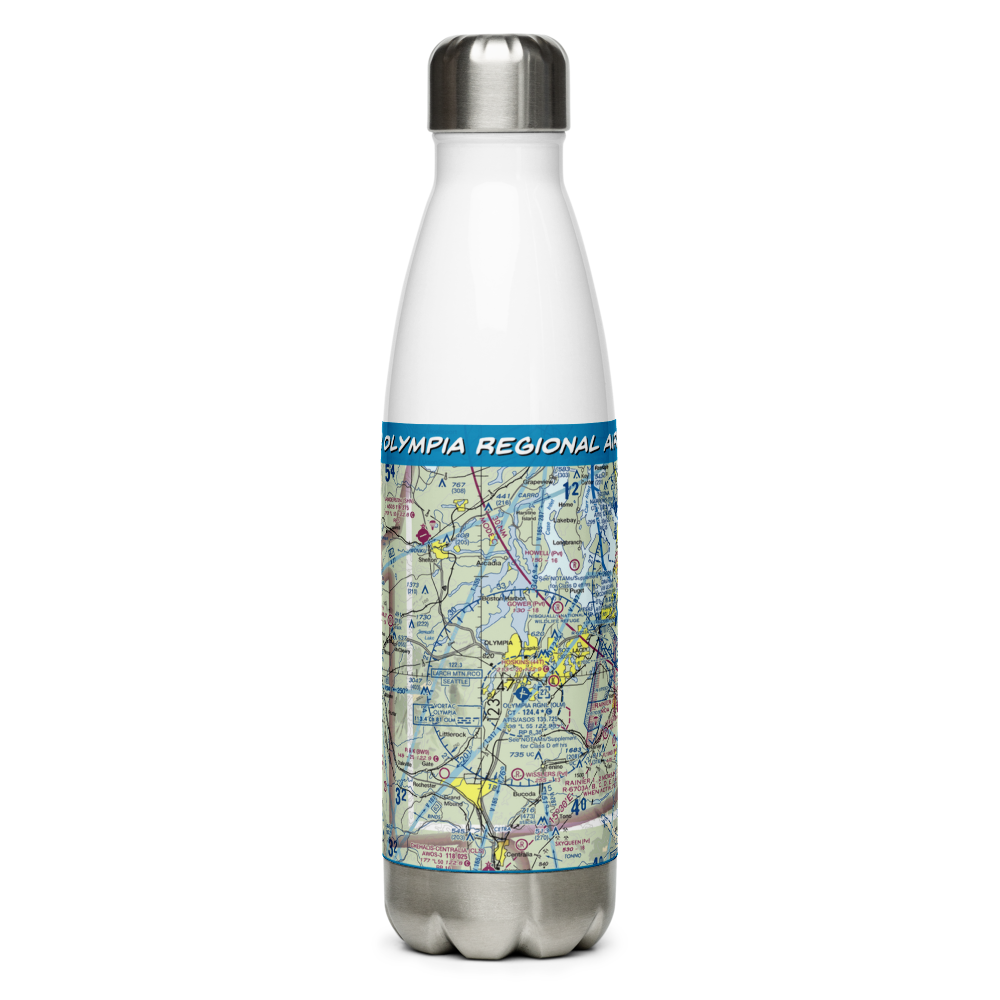 Olympia Regional Airport (OLM) VFR Sectional Water Bottle 
