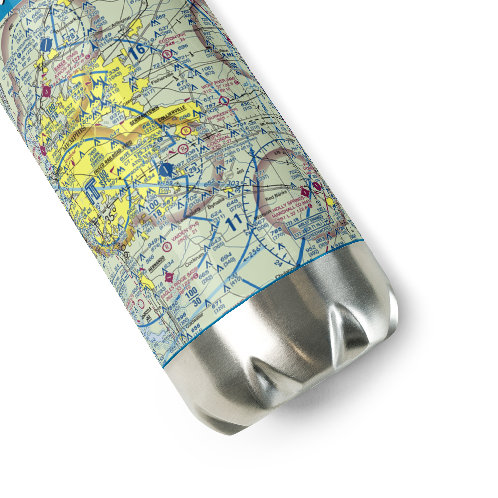 Olive Branch Airport (OLV) VFR Sectional Water Bottle 