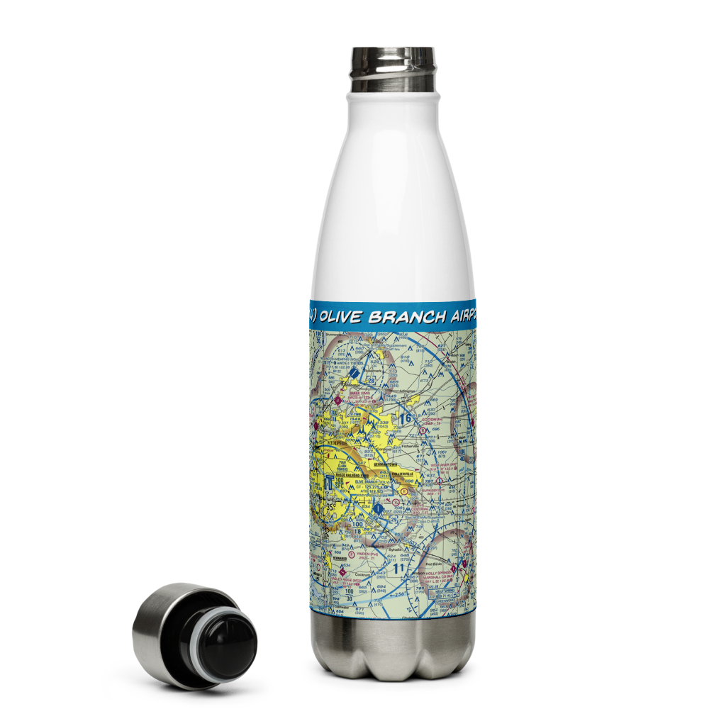 Olive Branch Airport (OLV) VFR Sectional Water Bottle 