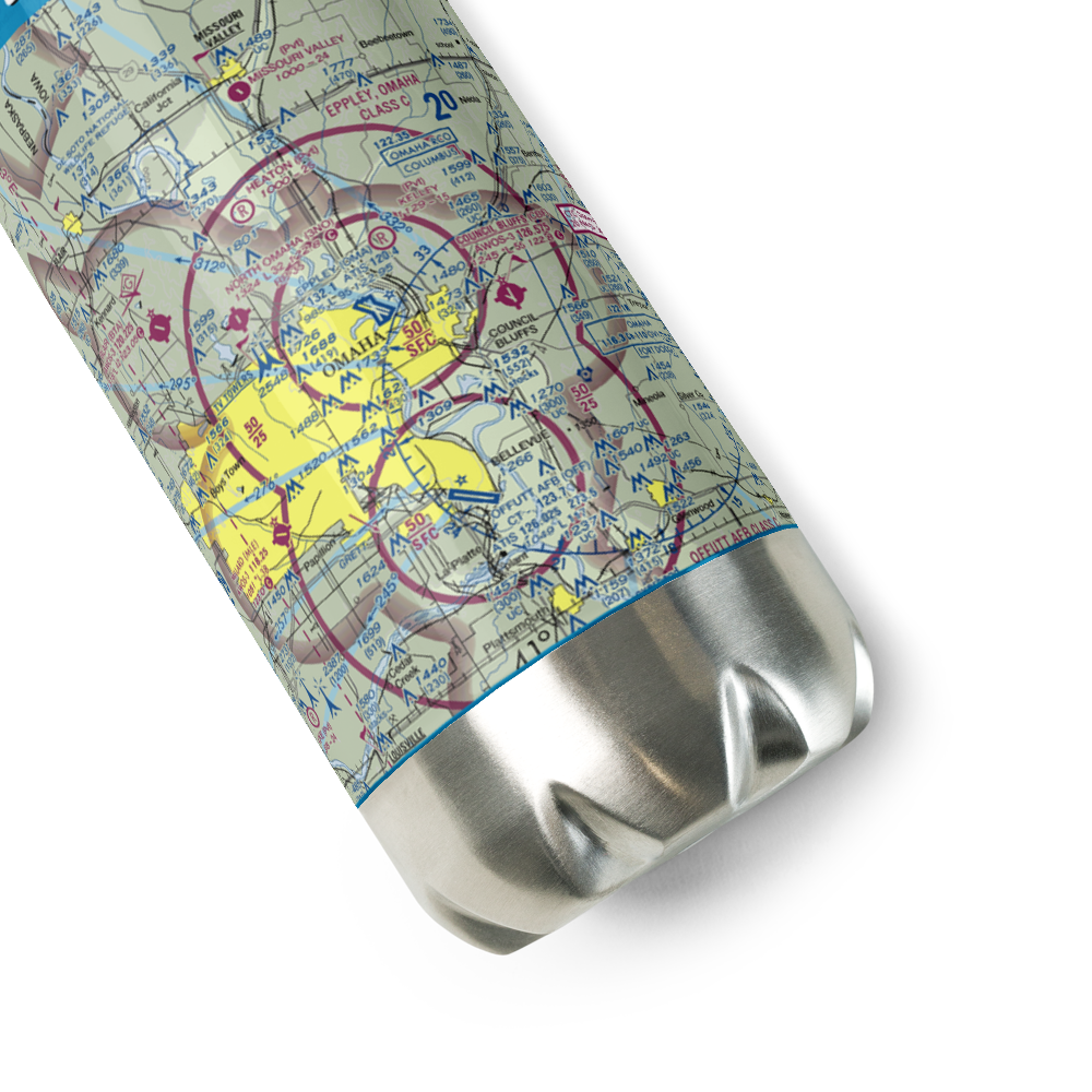 Eppley Airfield (OMA) VFR Sectional Water Bottle 