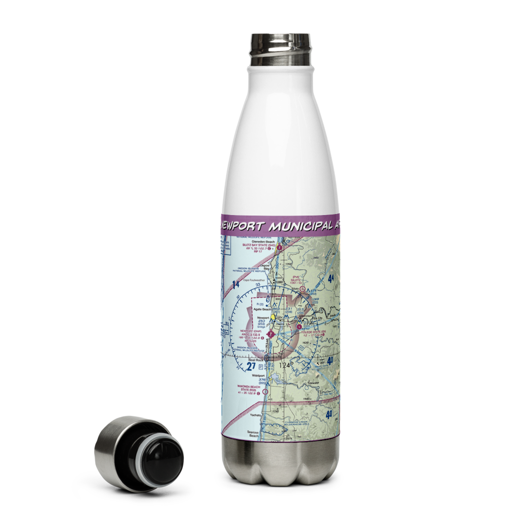 Newport Municipal Airport (ONP) VFR Sectional Water Bottle 