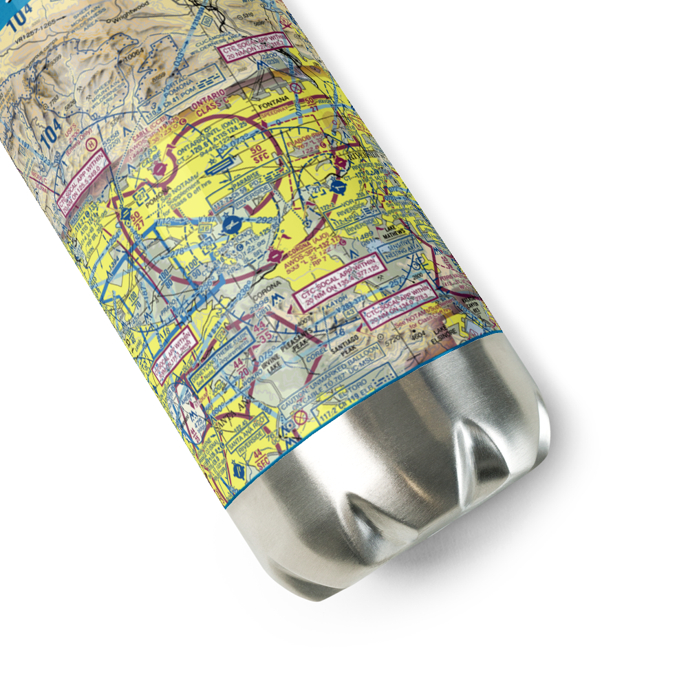 Ontario International Airport (ONT) VFR Sectional Water Bottle 