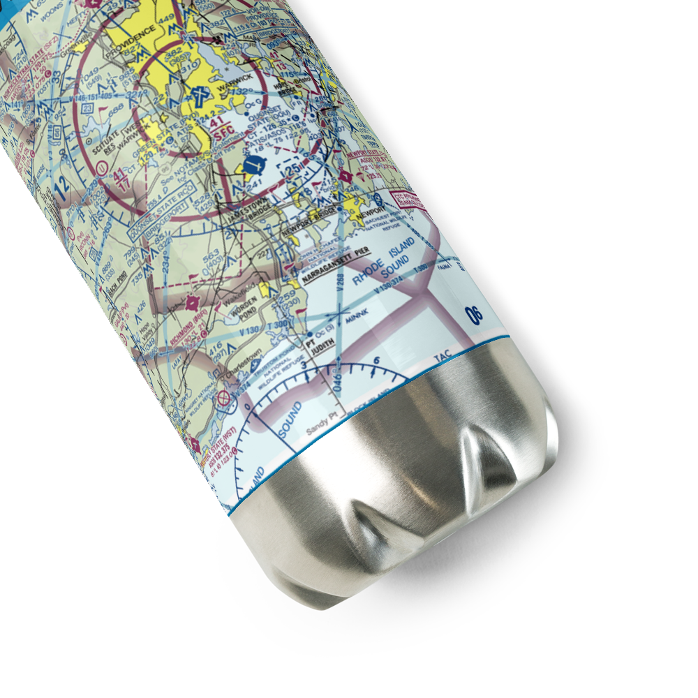Quonset State Airport (OQU) VFR Sectional Water Bottle 