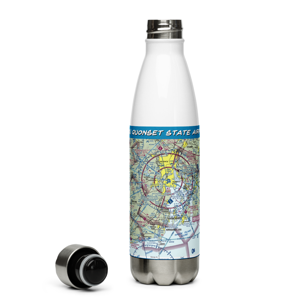 Quonset State Airport (OQU) VFR Sectional Water Bottle 