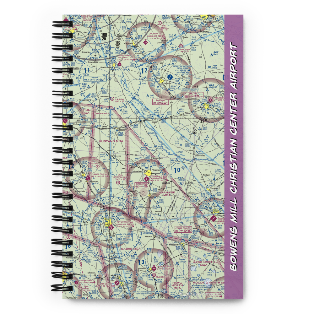 Bowens Mill Christian Center Airport (74GA) VFR Sectional Notebook 