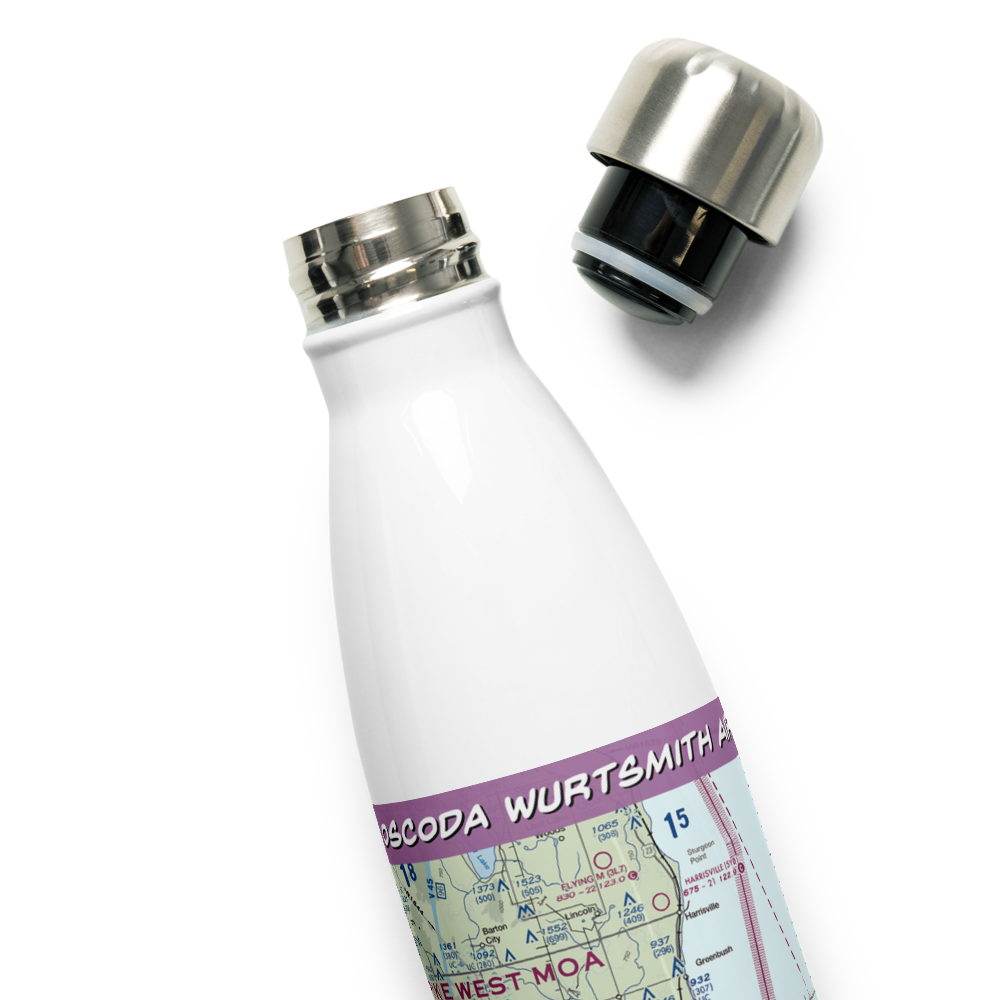 Oscoda Wurtsmith Airport (OSC) VFR Sectional Water Bottle 