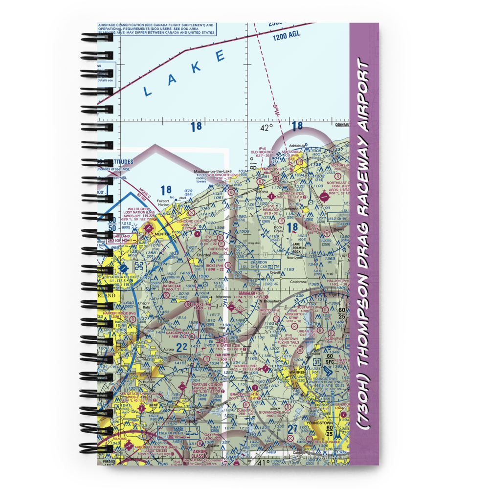 Thompson Drag Raceway Airport (73OH) VFR Sectional Notebook 