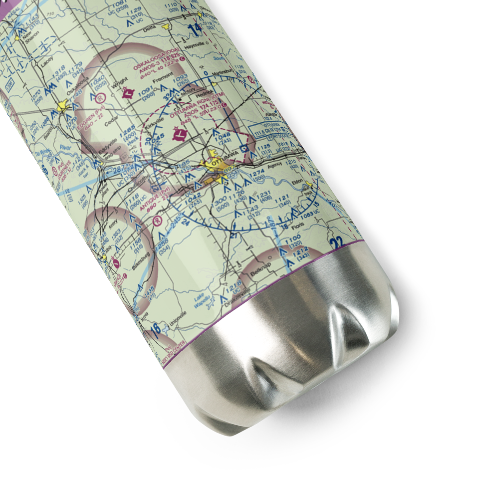 Ottumwa Regional Airport (OTM) VFR Sectional Water Bottle 