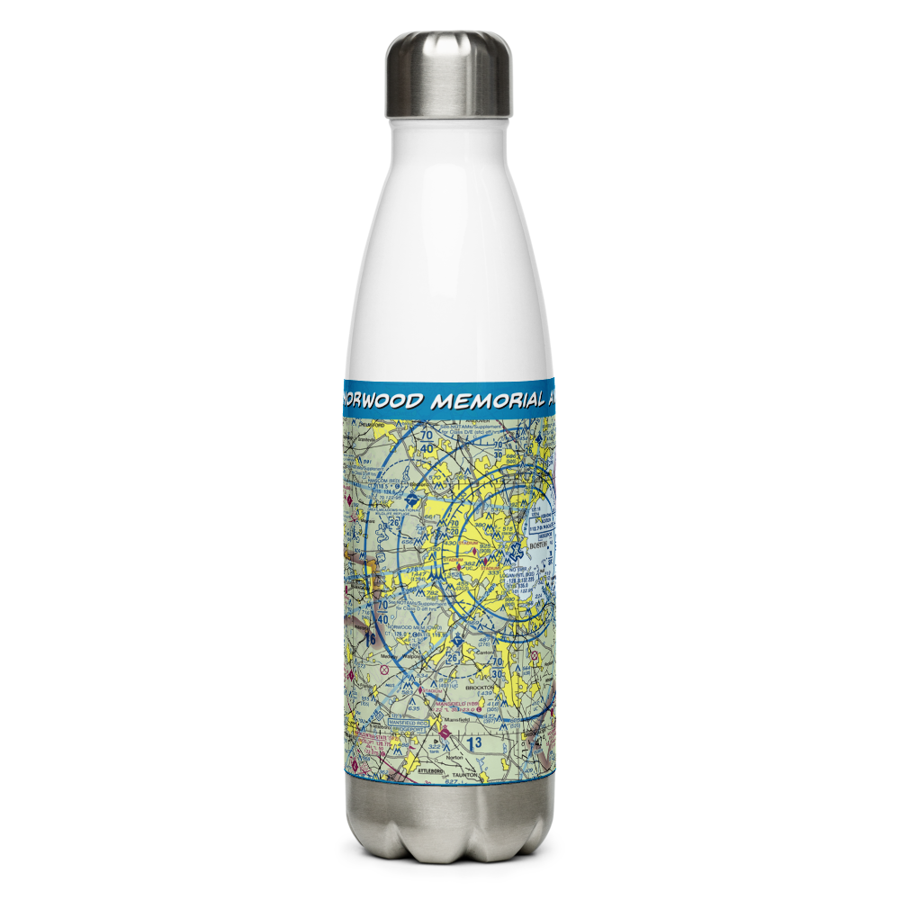 Norwood Memorial Airport (OWD) VFR Sectional Water Bottle 