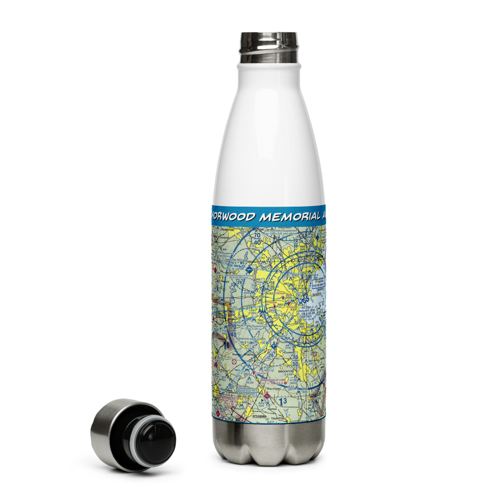 Norwood Memorial Airport (OWD) VFR Sectional Water Bottle 