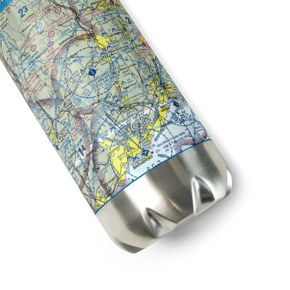 Waterbury Oxford Airport (OXC) VFR Sectional Water Bottle 