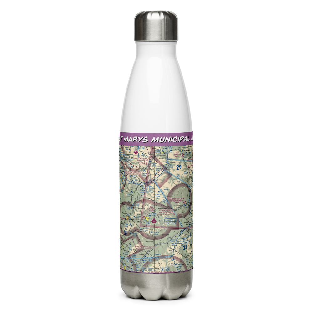 St Marys Municipal Airport (OYM) VFR Sectional Water Bottle 