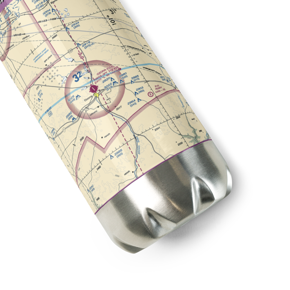 Ozona Municipal Airport (OZA) VFR Sectional Water Bottle 