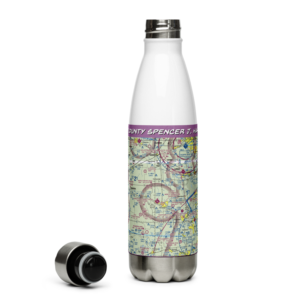 Livingston County Spencer J. Hardy Airport (OZW) VFR Sectional Water Bottle 