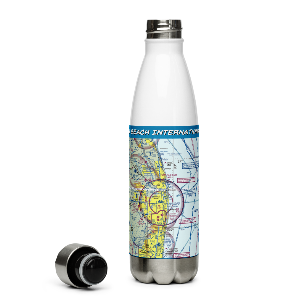 Palm Beach International Airport (PBI) VFR Sectional Water Bottle 