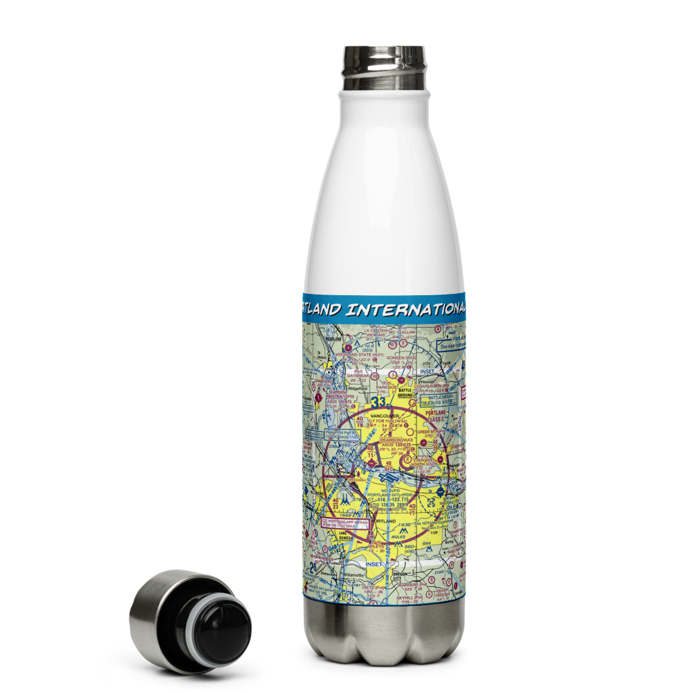 Portland International Airport (PDX) VFR Sectional Water Bottle 