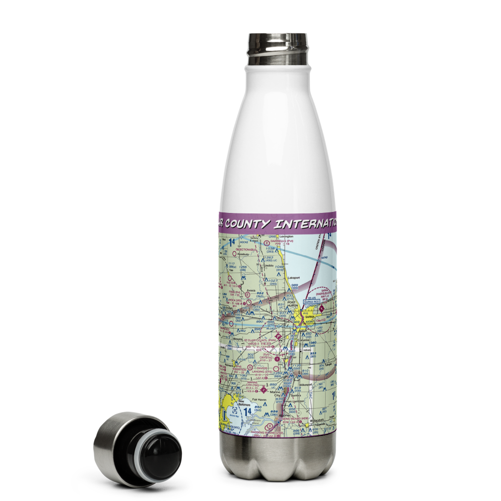 St Clair County International Airport (PHN) VFR Sectional Water Bottle 
